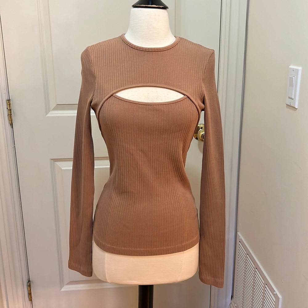 Agolde Lyza Cut Out Ribbed Top